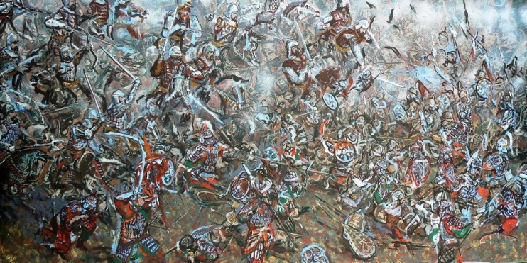 Rimgaudas sumusa mongolus. Battle painting. Lithuania vs mongols.JPG