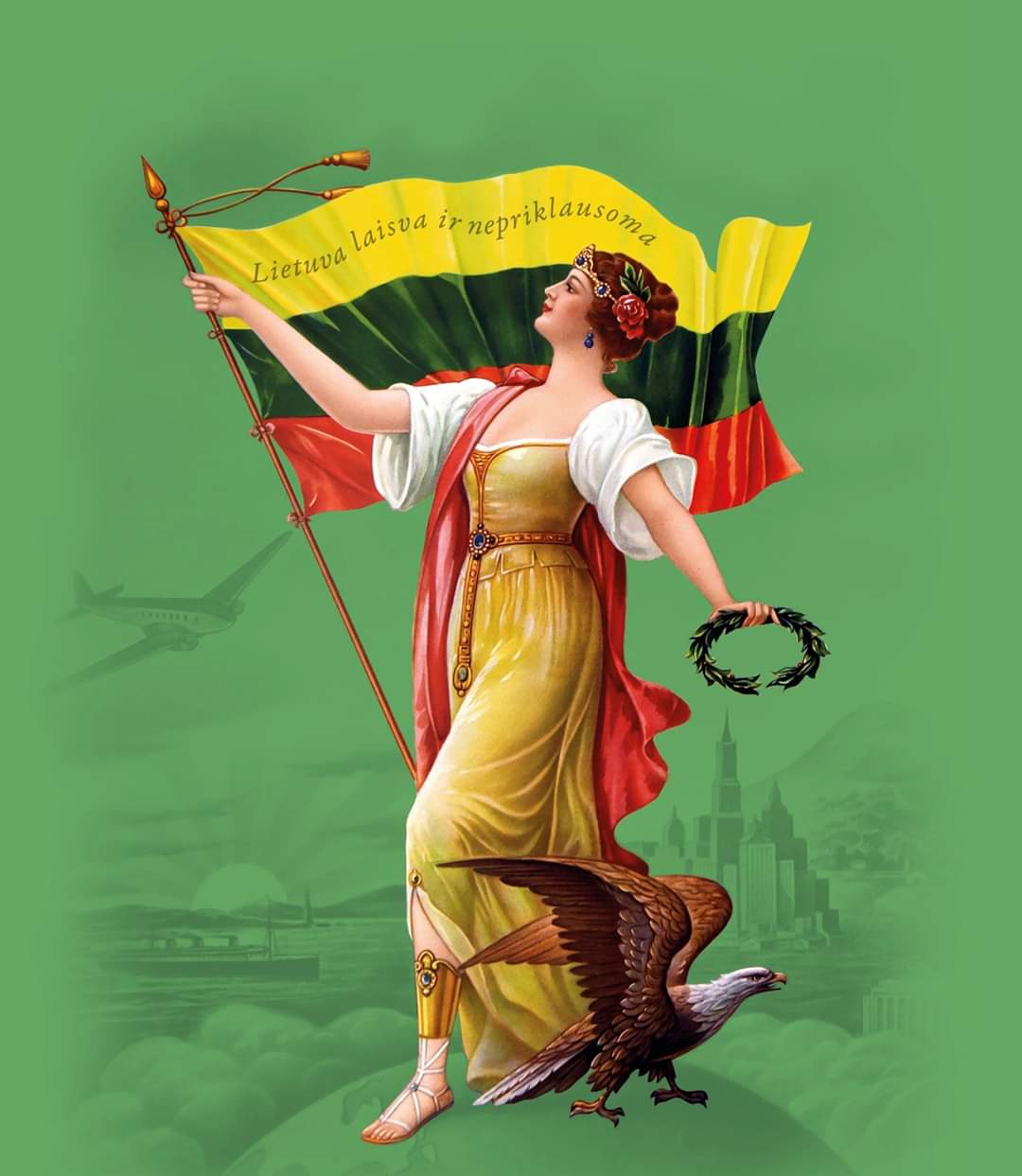 Plakatas - Lietuva laisva ir nepriklausoma (Augustinas Laukžemis, JAV).jpg