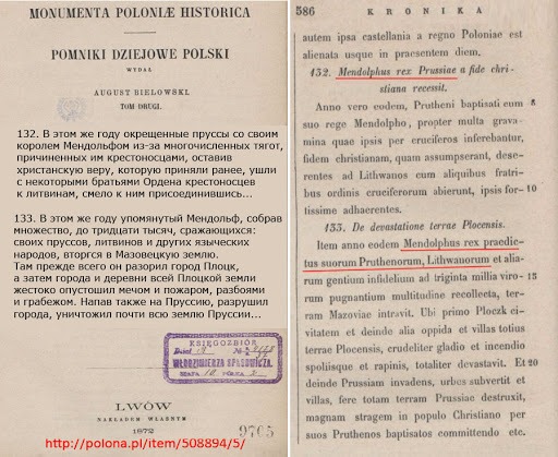Ištrauka iš Lenkiškos kronikos apie Mindaugą.jpg