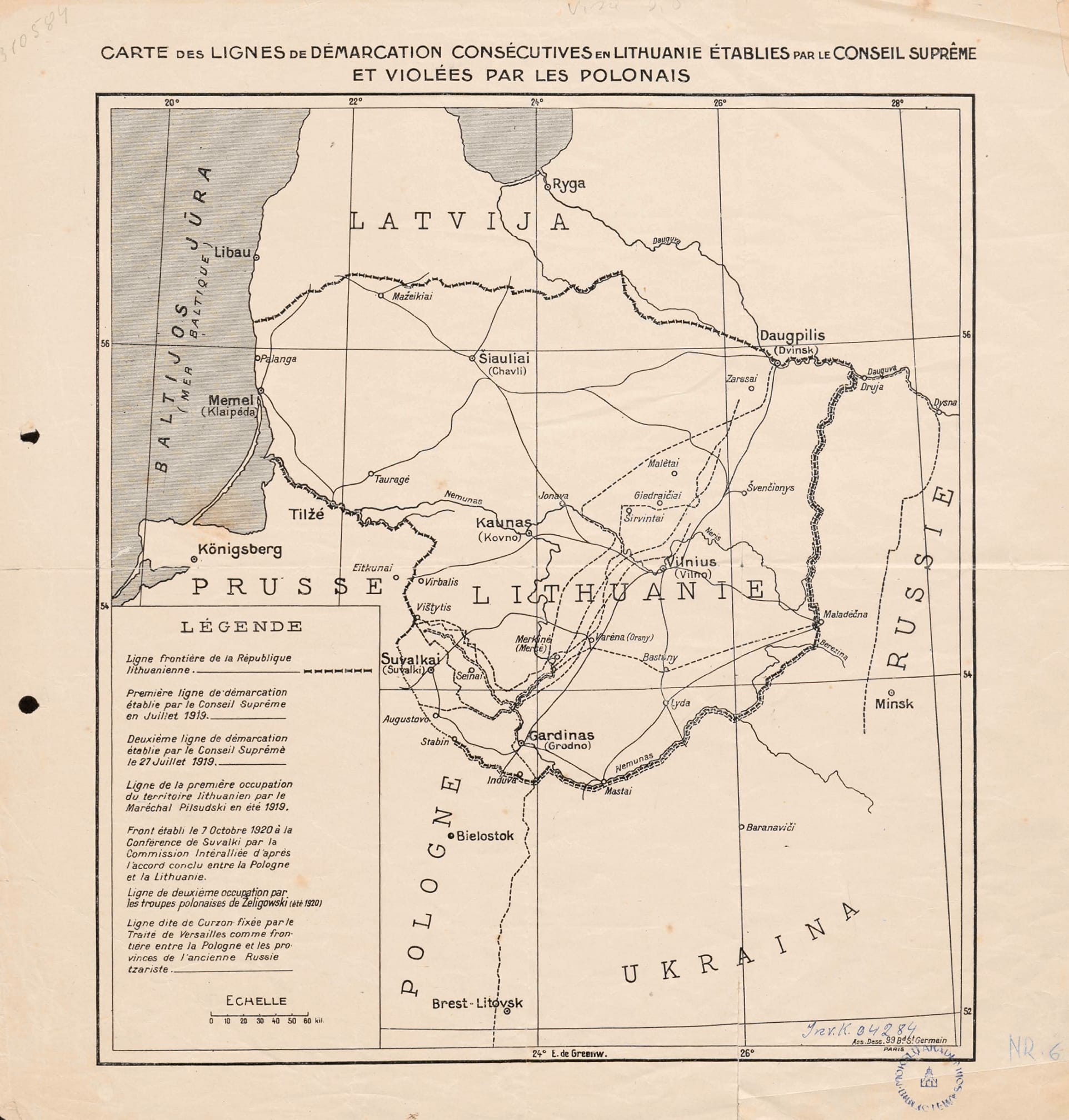 Prancūziškas Lietuvos žemėlapis (su 1920 m. sienomis).jpg
