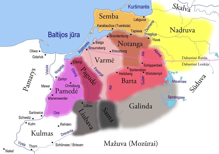 Prūsų kiltys 13 amžiuje (lietuviški žemių pavadinimai).jpg