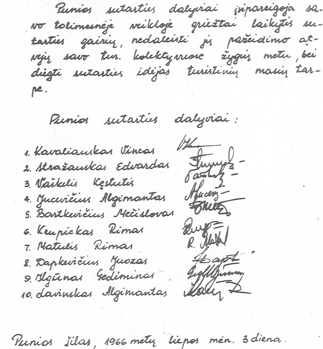 Punios šilo sutarties (1966 m. liepos mėn. 3 d.) signatarų parašai.jpg