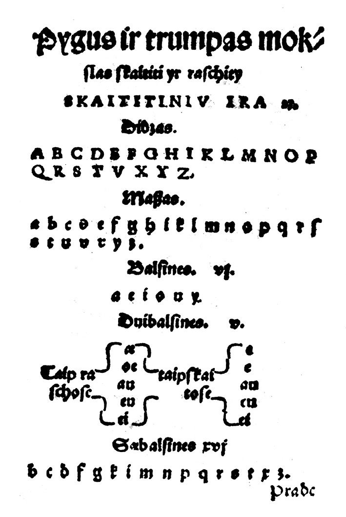 Lietuvių kalbos abėcėlė Mažvydo Katekizme 1547 m..jpg