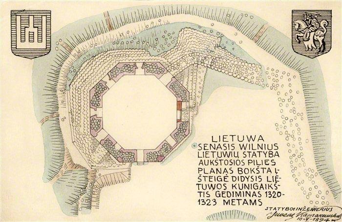 Vilniaus Gedimino bokšto lietuviškas pilies planas 1894 m..jpg