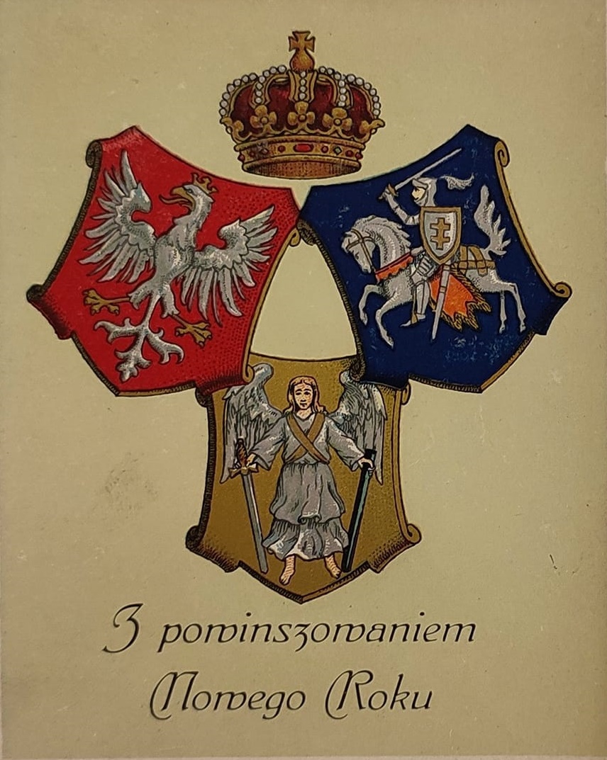 Lenkijos - Lietuvos - Ukrainos herbai, 1863.jpg